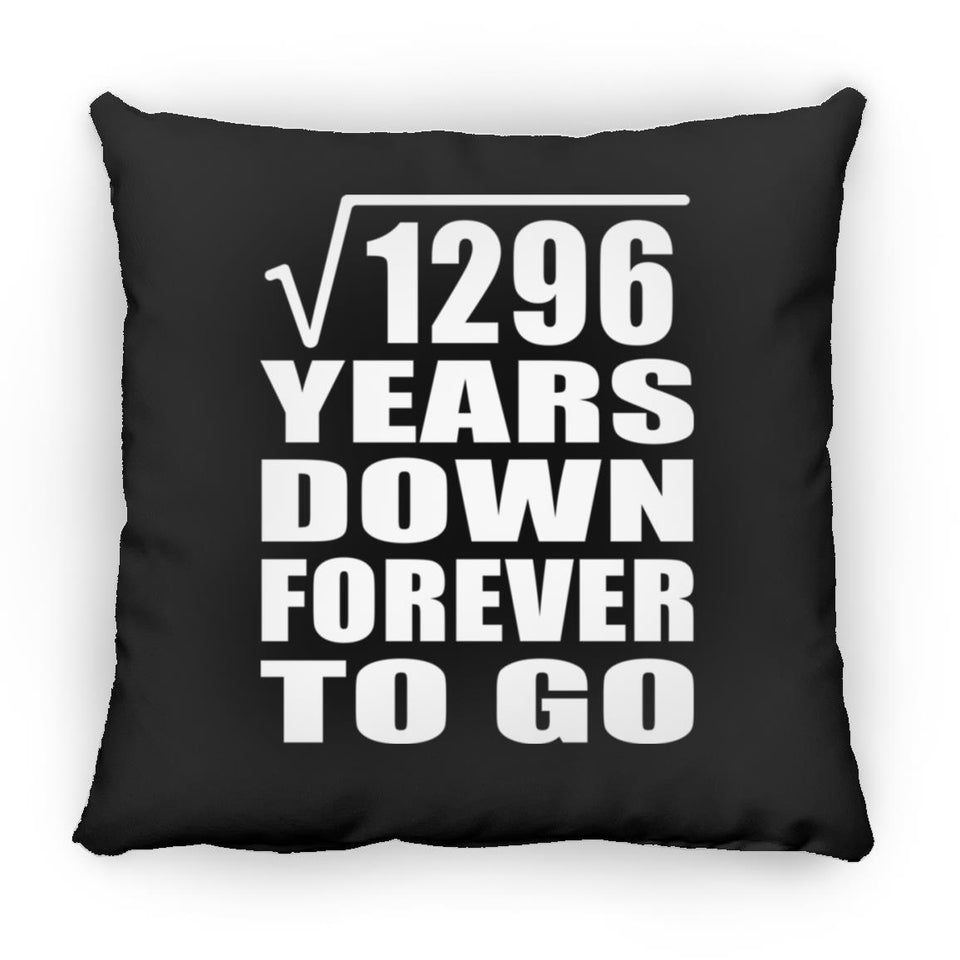 36th Anniversary Square Root of 1296 Years Down Forever To Go - Throw Pillow Black