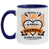 Being A Dad Is Great But Being A Grandpa is Priceless - 11oz Accent Mug Purple