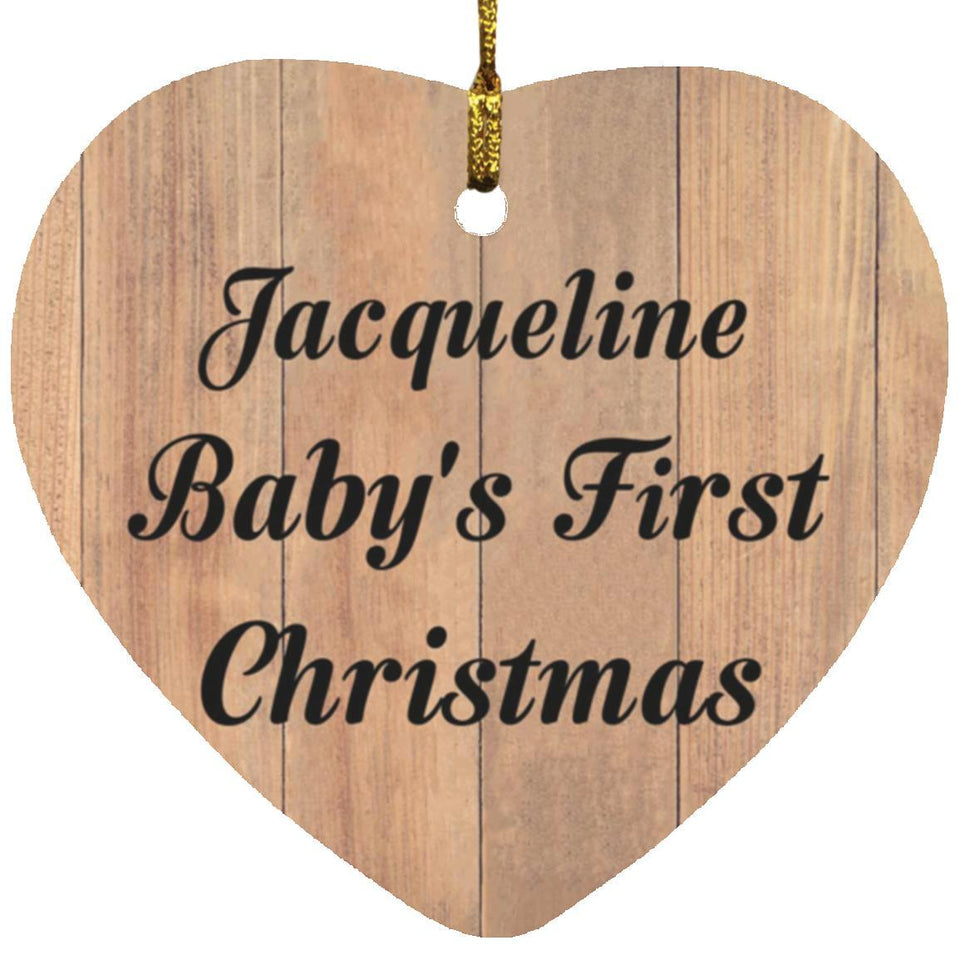 Jacqueline Baby's First Christmas - Heart Ornament C