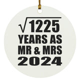 35th Anniversary Square Root of 1225 Years As Mr & Mrs 2024 - Circle Ornament