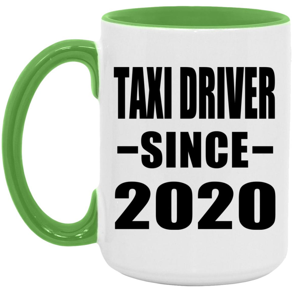 Taxi Driver Since 2020 - 15oz Accent Mug Green