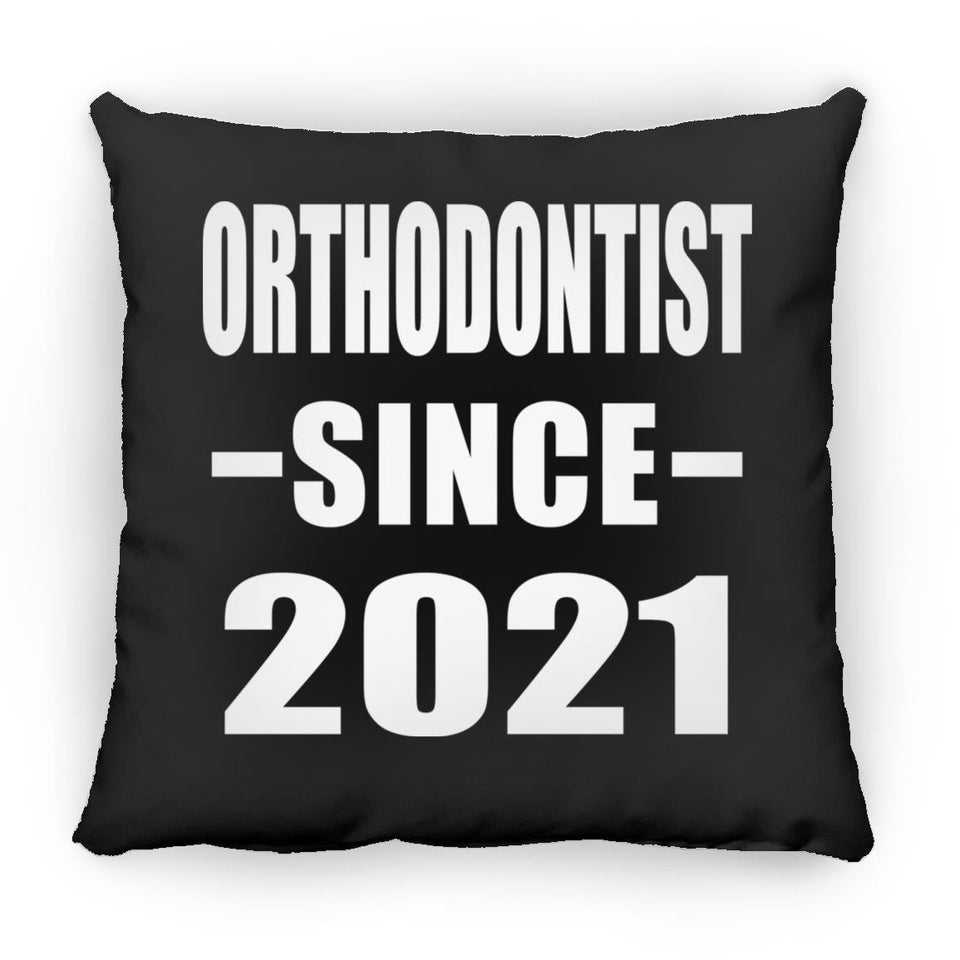 Orthodontist Since 2021 - Throw Pillow Black