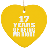 17th Anniversary 17 Years Of Being Mr Right - Heart Ornament