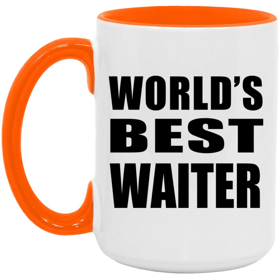 World's Best Waiter - 15oz Accent Mug Orange