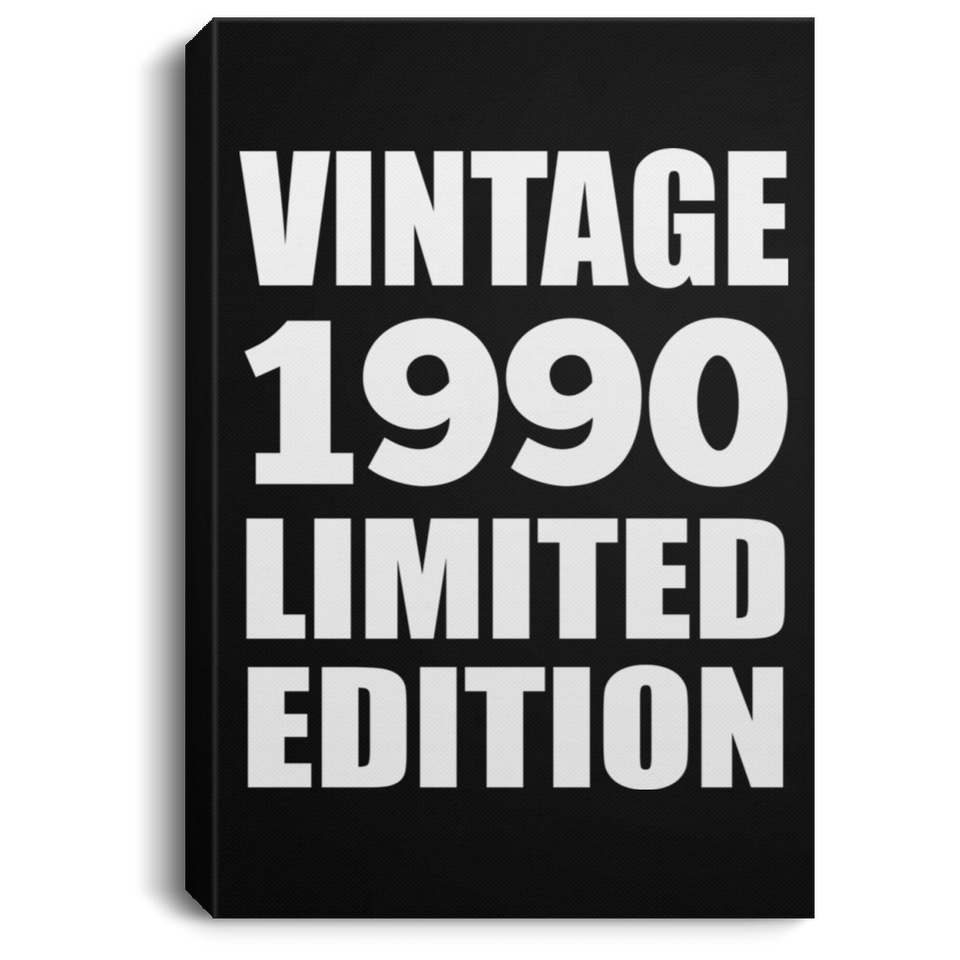 34th Birthday Vintage 1990 Limited Edition - Canvas Portrait