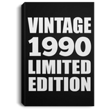 34th Birthday Vintage 1990 Limited Edition - Canvas Portrait