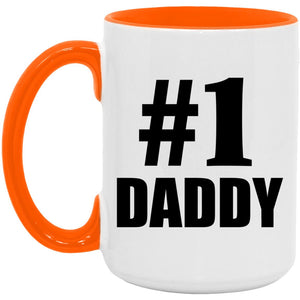 Number One #1 Daddy - 15oz Accent Mug Orange