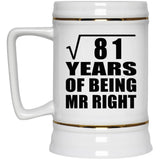 9th Anniversary Square Root of 81 Years of Being Mr Right - Beer Stein