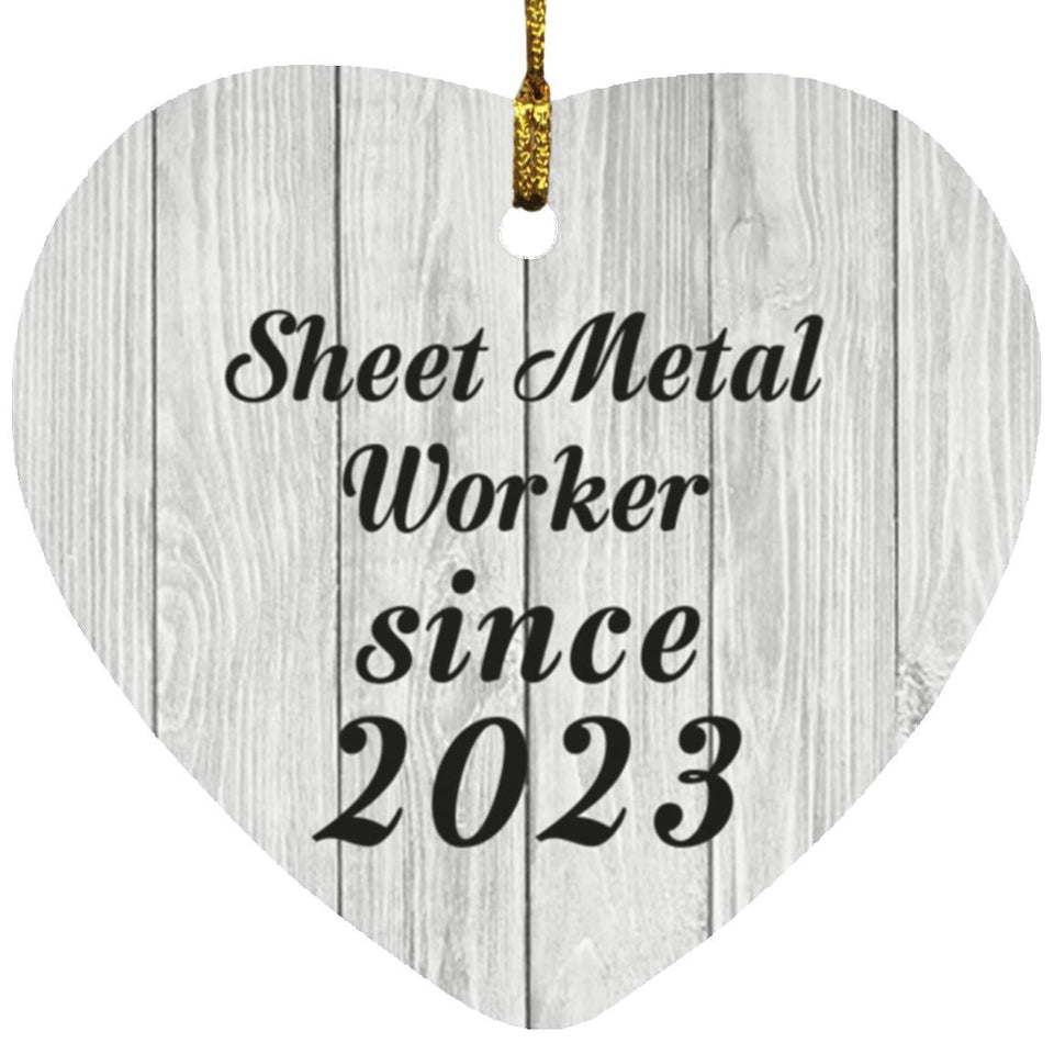 Sheet Metal Worker Since 2023 - Heart Ornament F