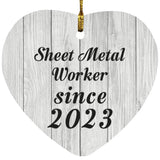 Sheet Metal Worker Since 2023 - Heart Ornament F
