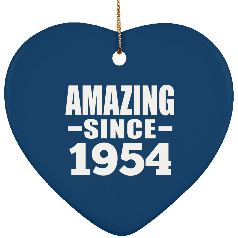 70th Birthday Amazing Since 1954 - Heart Ornament
