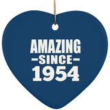 70th Birthday Amazing Since 1954 - Heart Ornament