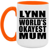 Lynn World's Okayest Mum - 15oz Accent Mug Orange