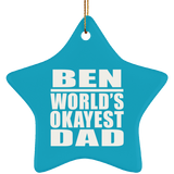 Ben World's Okayest Dad - Star Ornament