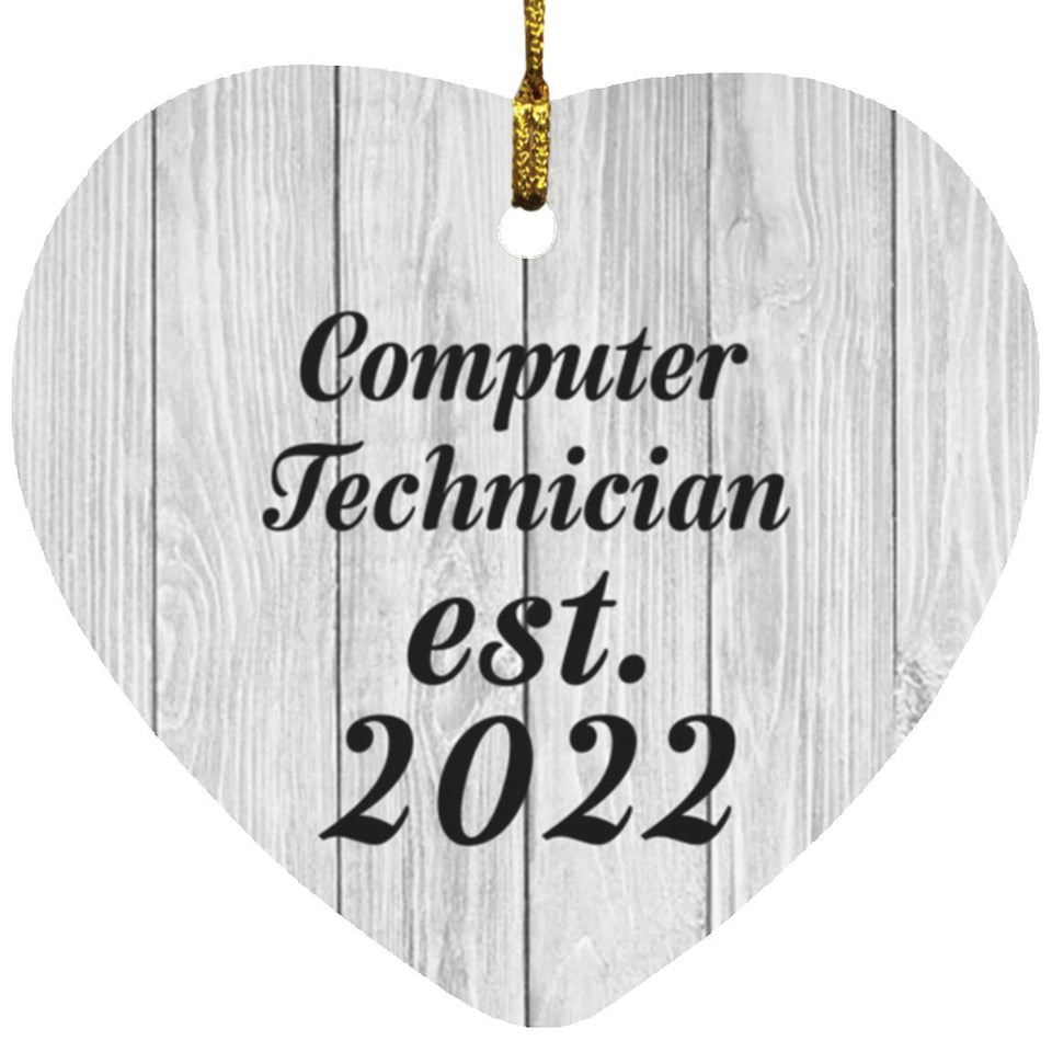 Computer Technician Established Est. 2022 - Heart Ornament F
