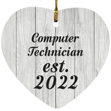 Computer Technician Established Est. 2022 - Heart Ornament F