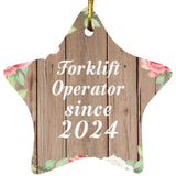 Forklift Operator Since 2024 - Star Ornament B