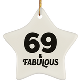 69th Birthday 69 & Fabulous - Star Ornament