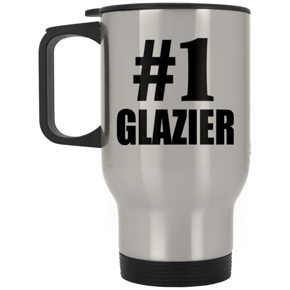 Number One #1 Glazier - Silver Travel Mug