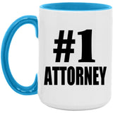 Number One #1 Attorney - 15oz Accent Mug Blue