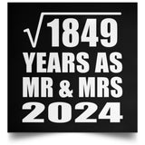 43rd Anniversary Square Root of 1849 Years As Mr & Mrs 2024 - Poster Square
