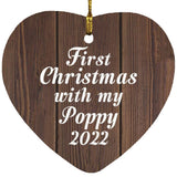 First Christmas With My Poppy 2022 - Heart Ornament D