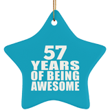57th Birthday 57 Years Of Being Awesome - Star Ornament