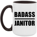Badass Janitor - 15oz Accent Mug Black