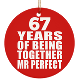67th Anniversary 67 Years Of Being Mr Perfect - Circle Ornament