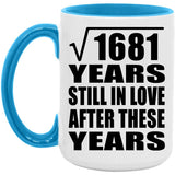 41st Anniversary Square Root of 1681 Years Still In Love - 15oz Accent Mug Blue