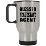 Blessed Real Estate Agent - Silver Travel Mug