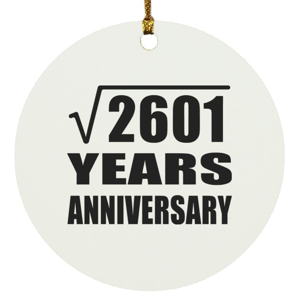 51st Anniversary Square Root of 2601 Years Anniversary - Circle Ornament