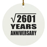 51st Anniversary Square Root of 2601 Years Anniversary - Circle Ornament