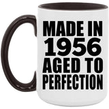68th Birthday Made In 1956 Aged to Perfection - 15oz Accent Mug Black