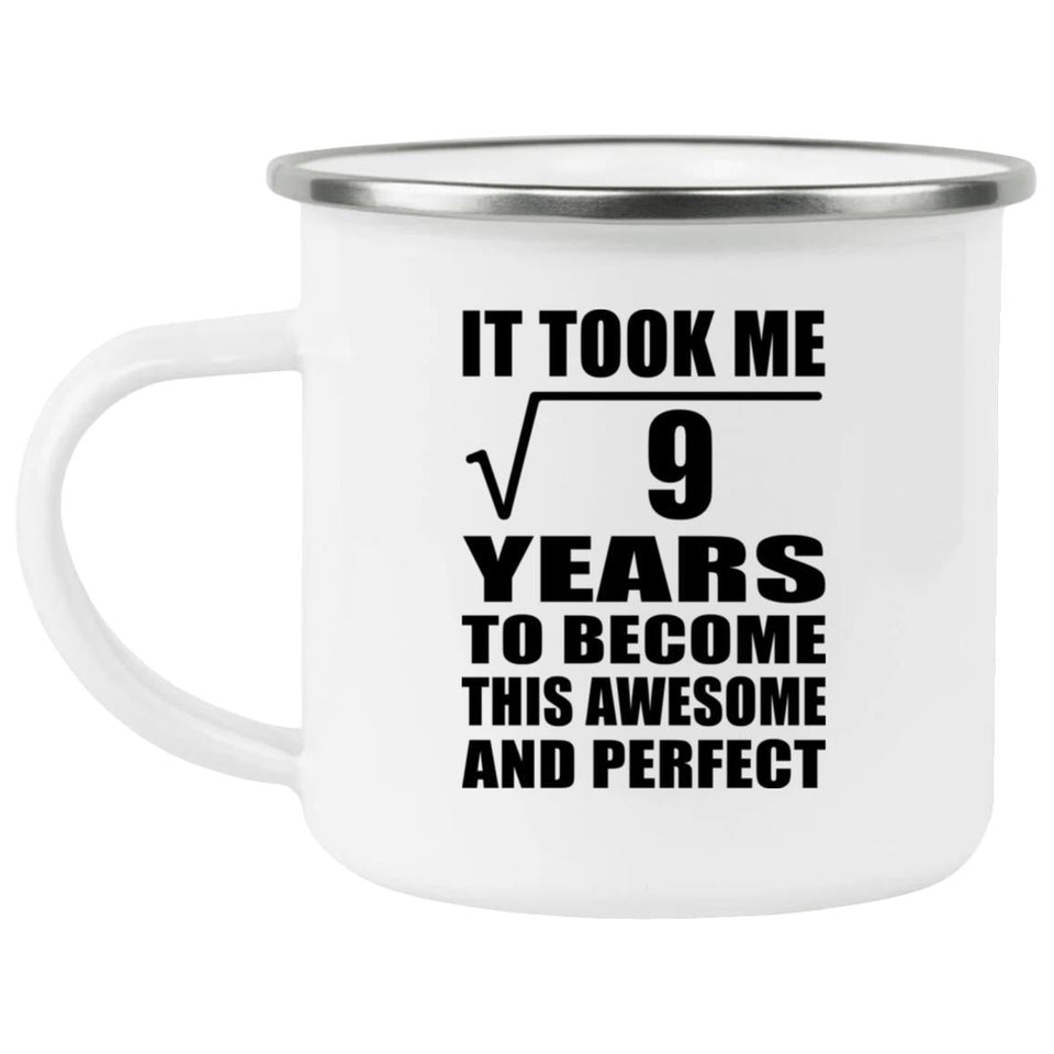 3rd Birthday Took Square Root of 9 Years To Awesome - 12oz Camping Mug