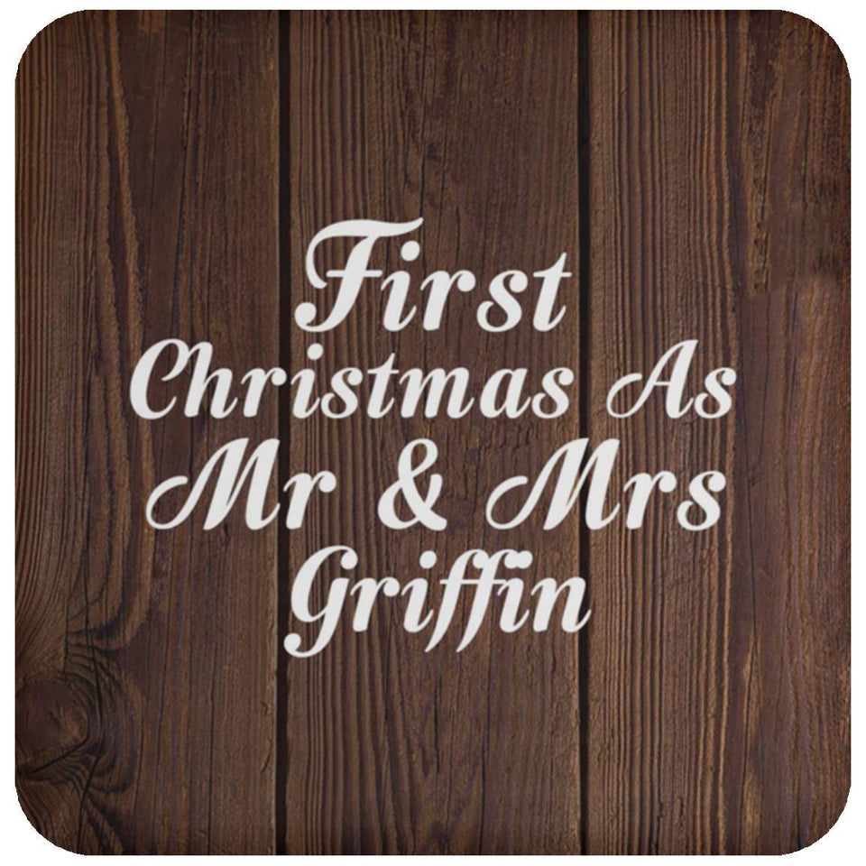 First Christmas As Mr & Mrs Griffin - Drink Coaster D