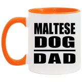 Maltese Dog Dad - 11oz Accent Mug Orange