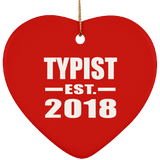 Typist Established EST. 2018 - Heart Ornament