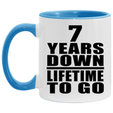 7th Anniversary 7 Years Down Lifetime To Go - 11oz Accent Mug Blue