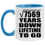 87th Anniversary Square Root of 7569 Years Lifetime To Go - 11oz Accent Mug Blue