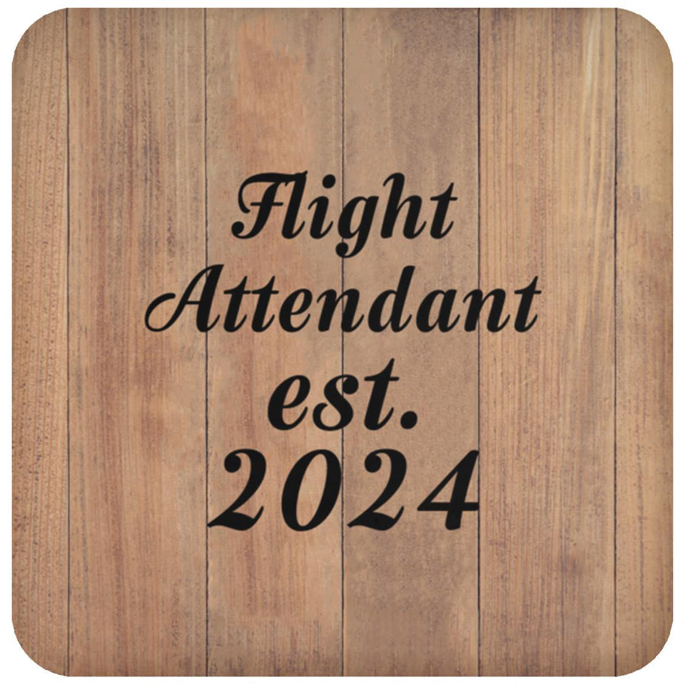 Flight Attendant Established Est. 2024 - Drink Coaster C