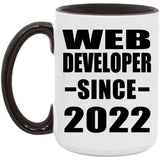Web Developer Since 2022 - 15oz Accent Mug Black