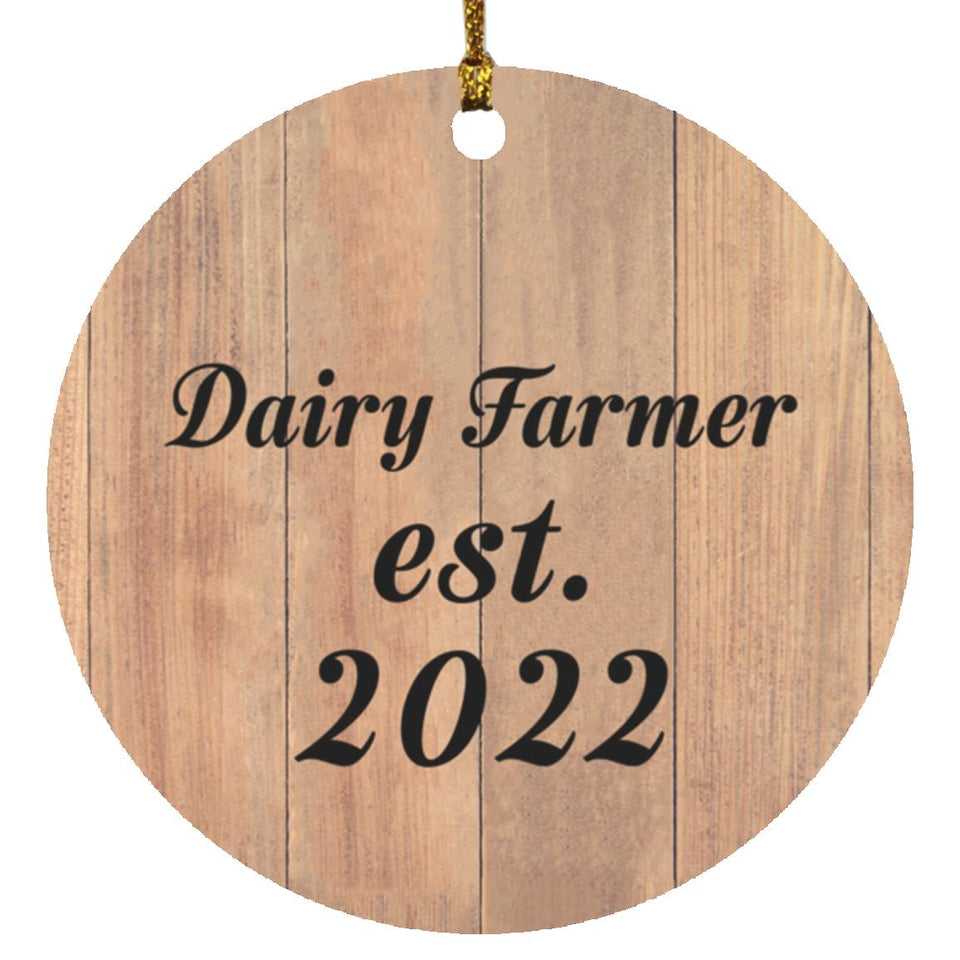 Dairy Farmer Established Est. 2022 - Circle Ornament C