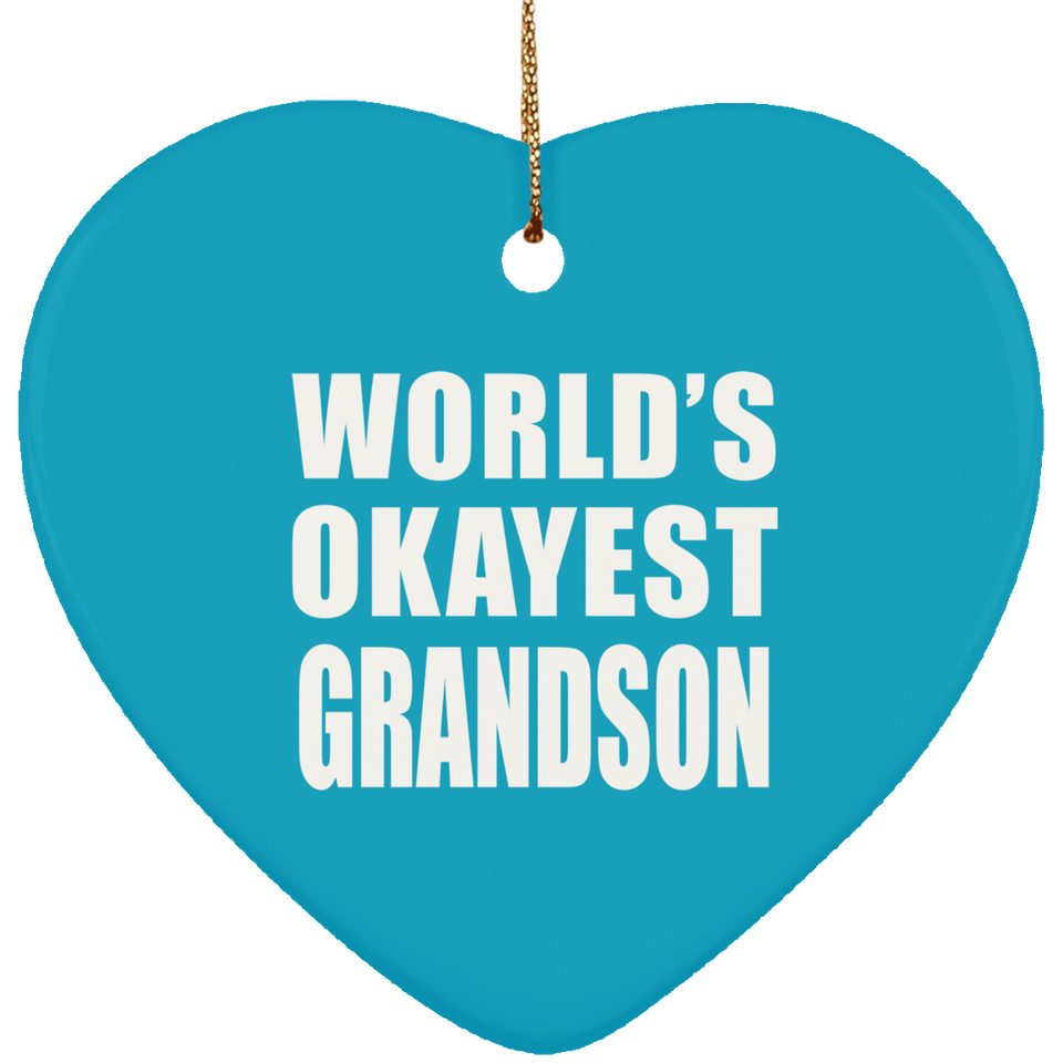 World's Okayest Grandson - Heart Ornament