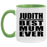 Judith Best Mum Ever - 11oz Accent Mug Green