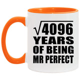 64th Anniversary Square Root of 4096 Years of Mr Perfect - 11oz Accent Mug Orange