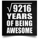96th Birthday Square Root of 9216 Years of Being Awesome - Poster Square
