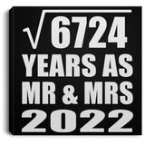 82nd Anniversary Square Root of 6724 Years As Mr & Mrs 2022 - Canvas Square