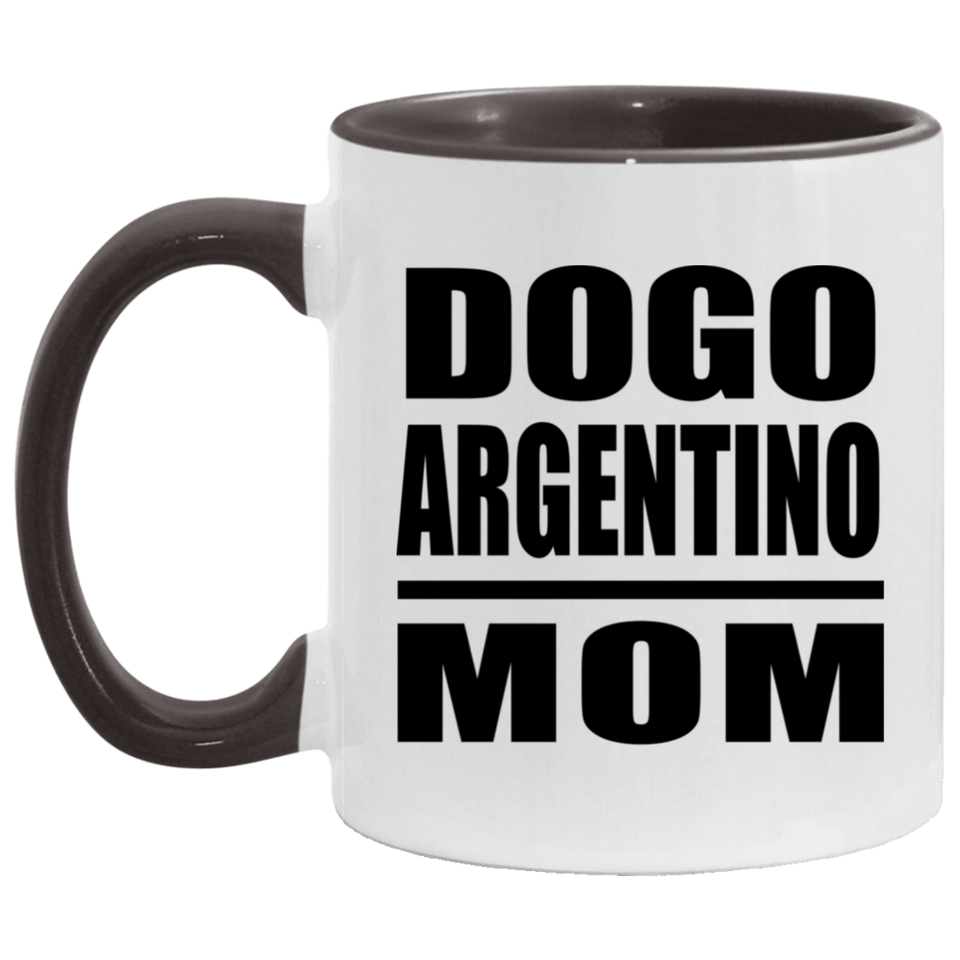 Dogo Argentino Mom - 11oz Accent Mug Black