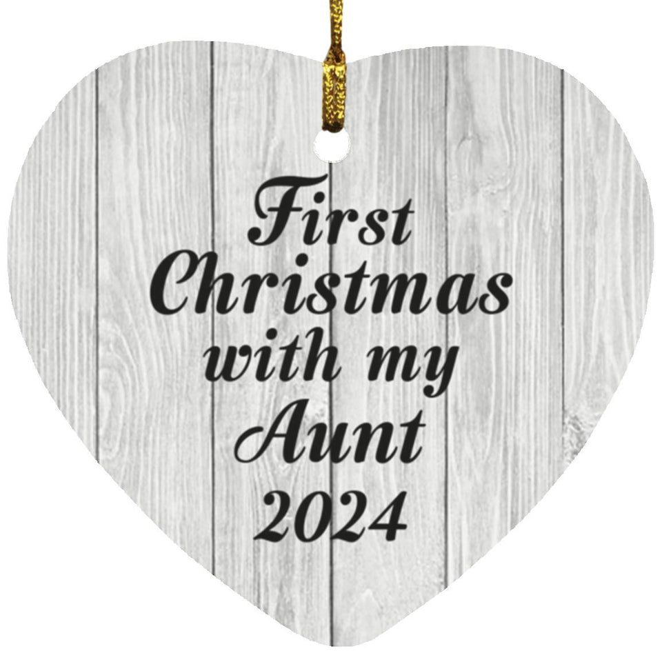 First Christmas With My Aunt 2024 - Heart Ornament F